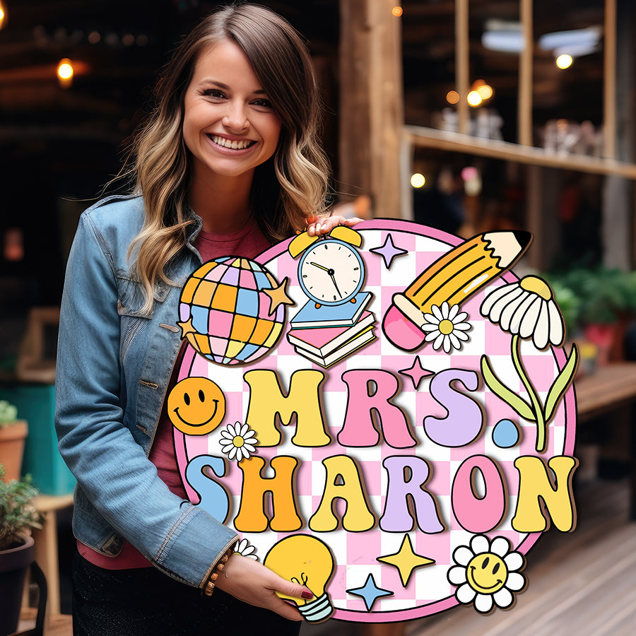 Custom 3D Teacher Door Hanger | Classroom Door Decor | Teacher Name 3D ...