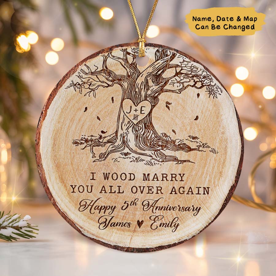 Custom 5th Anniversary Wedding Ornament 2025