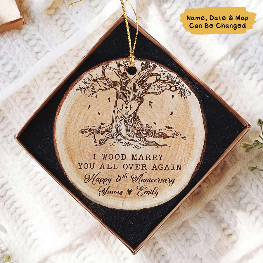 Custom 5th Anniversary Wedding Ornament 2025