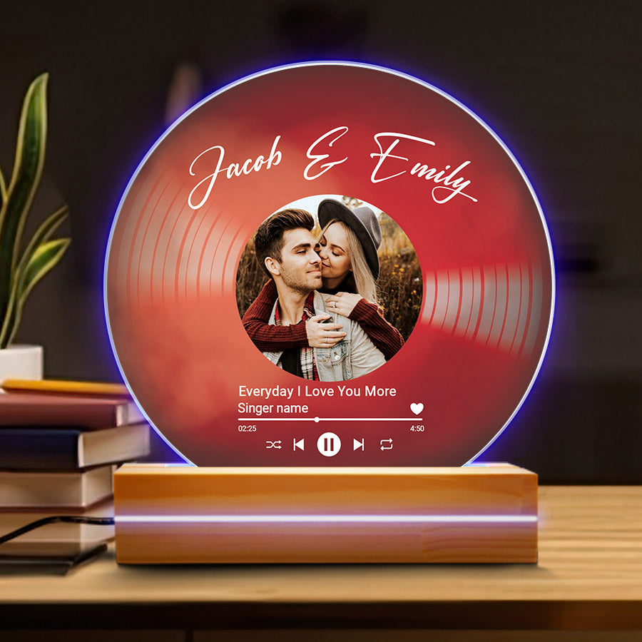 Custom Vinyl Record With Photo Plaque