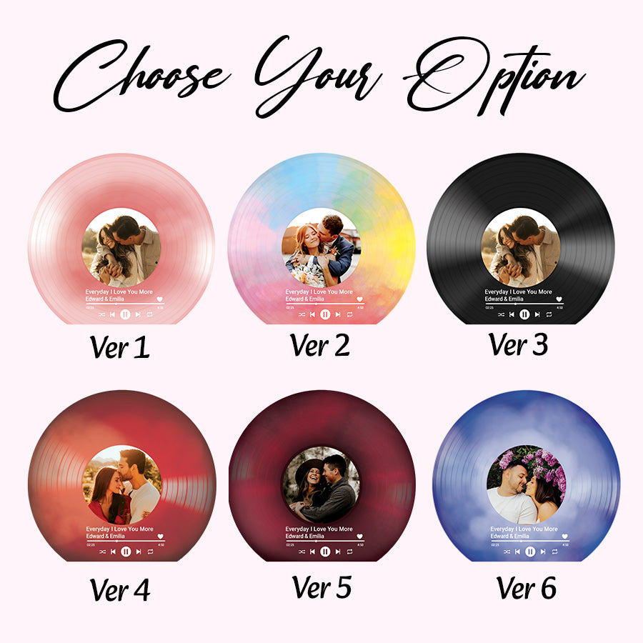 Personalized Vinyl Record With Photo Plaque
