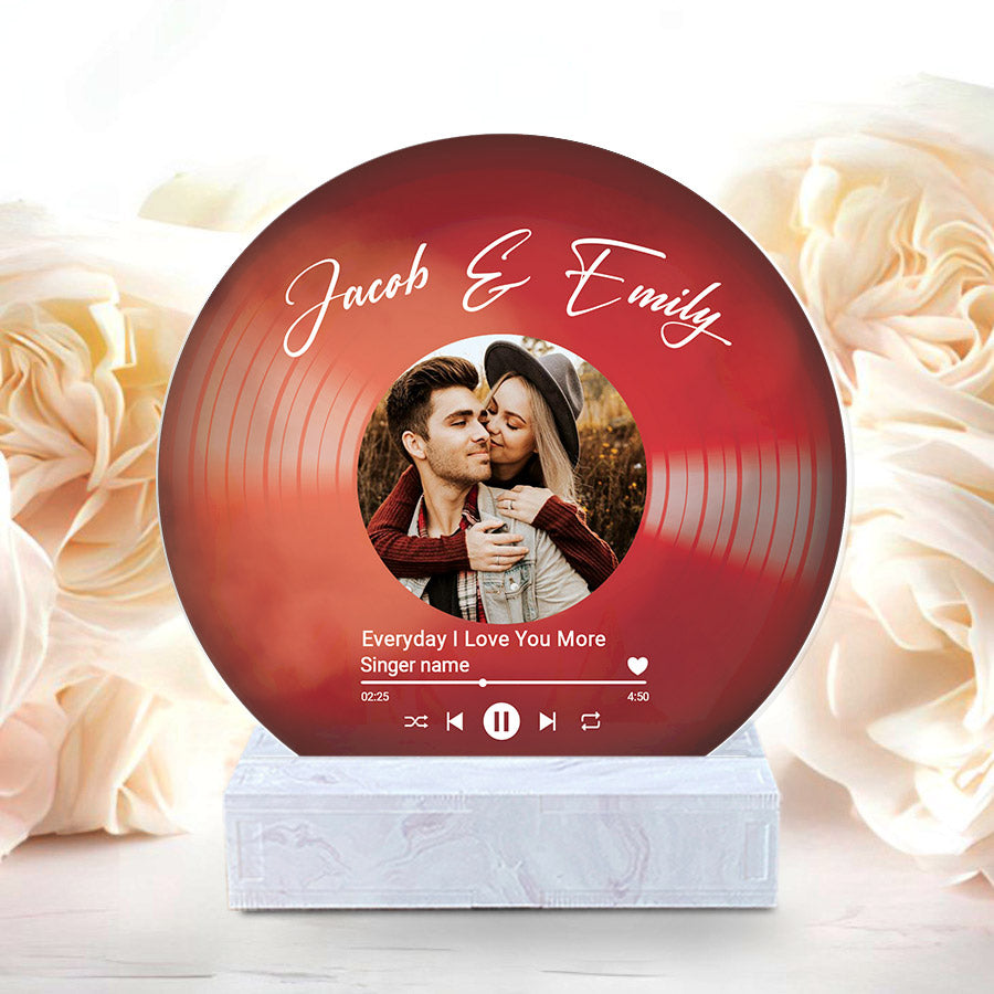 Custom Vinyl Record With Photo Plaque