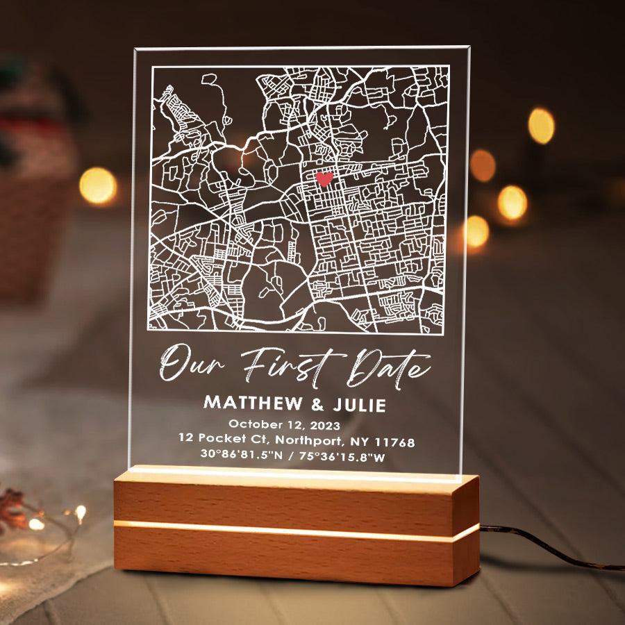 Custom Map Acrylic Plaque Led Night Light
