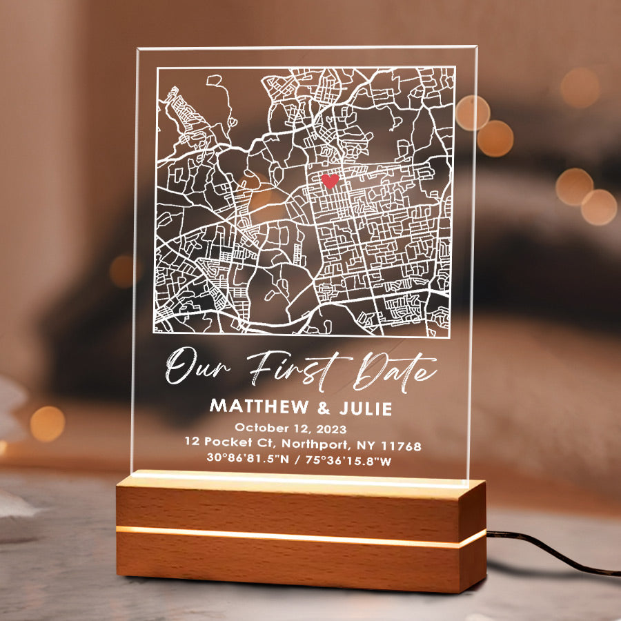 Custom Map Acrylic Plaque Led Night Light