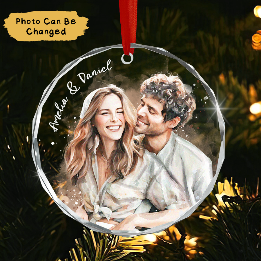 Custom Couple Christmas Ornament From Photo 2025