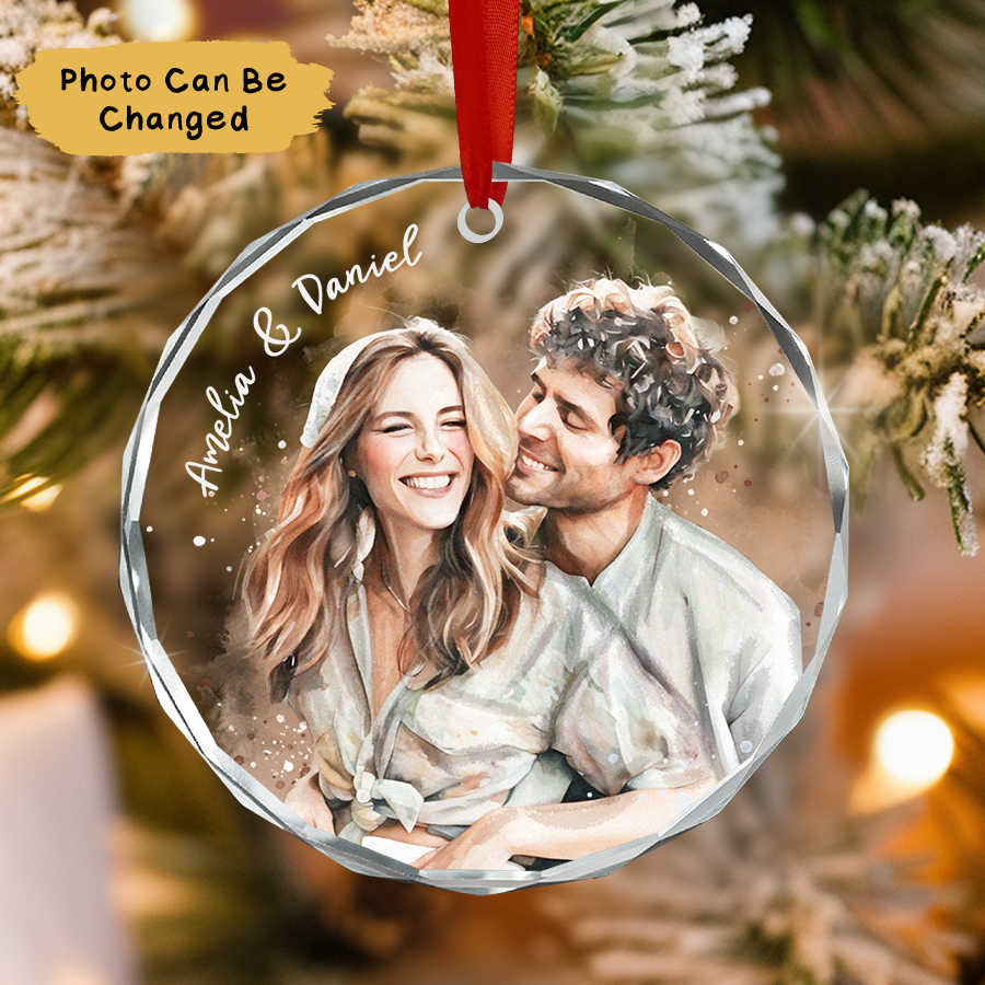 Custom Couple Christmas Ornament From Photo 2025