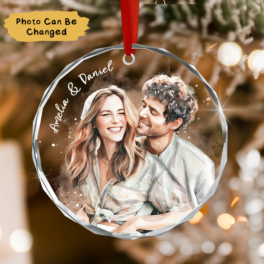 Custom Couple Christmas Ornament From Photo 2025