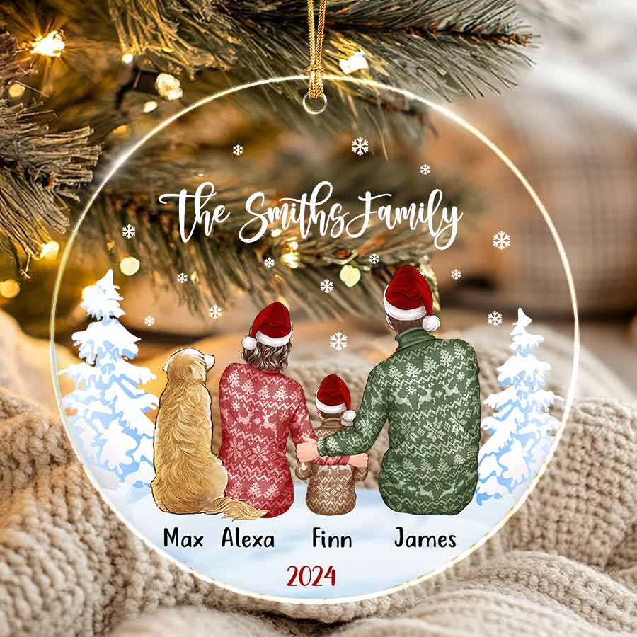 Family Ornaments with Pets