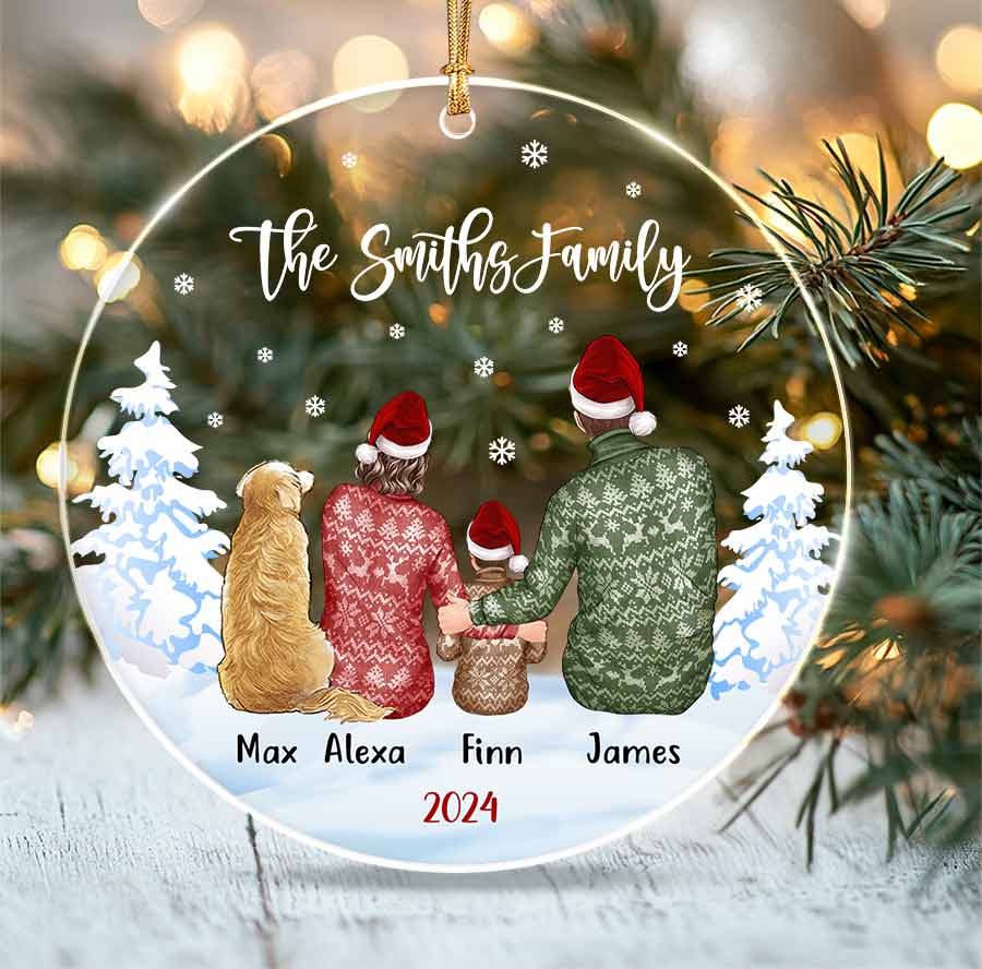 Family Ornaments with Pets