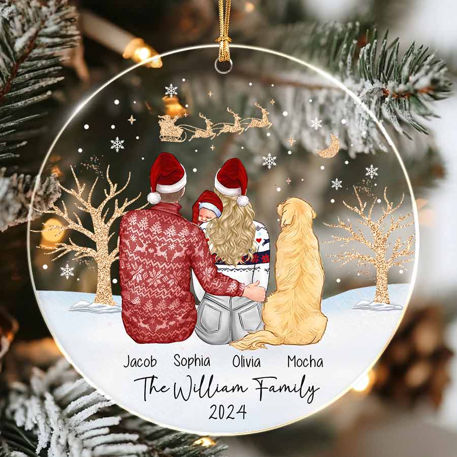 Custom Family Ornaments with Pets