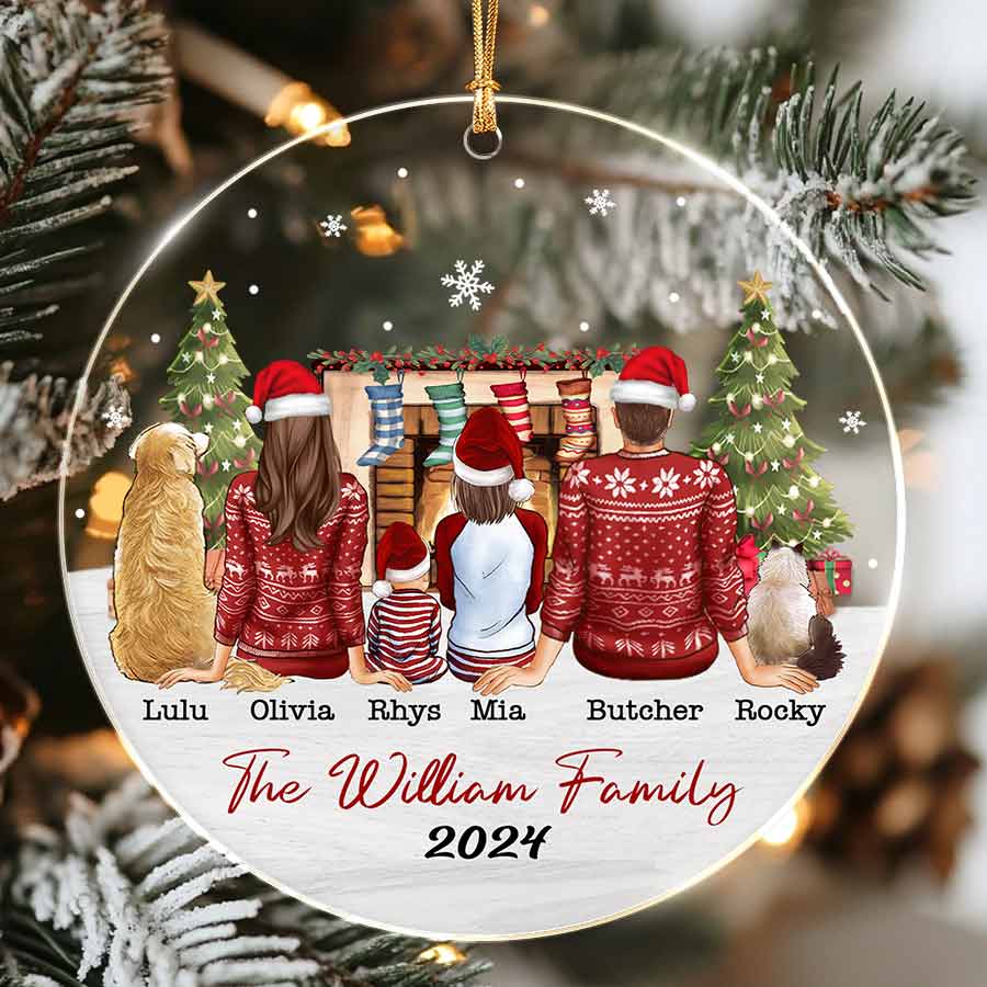 Family Ornaments with Pets