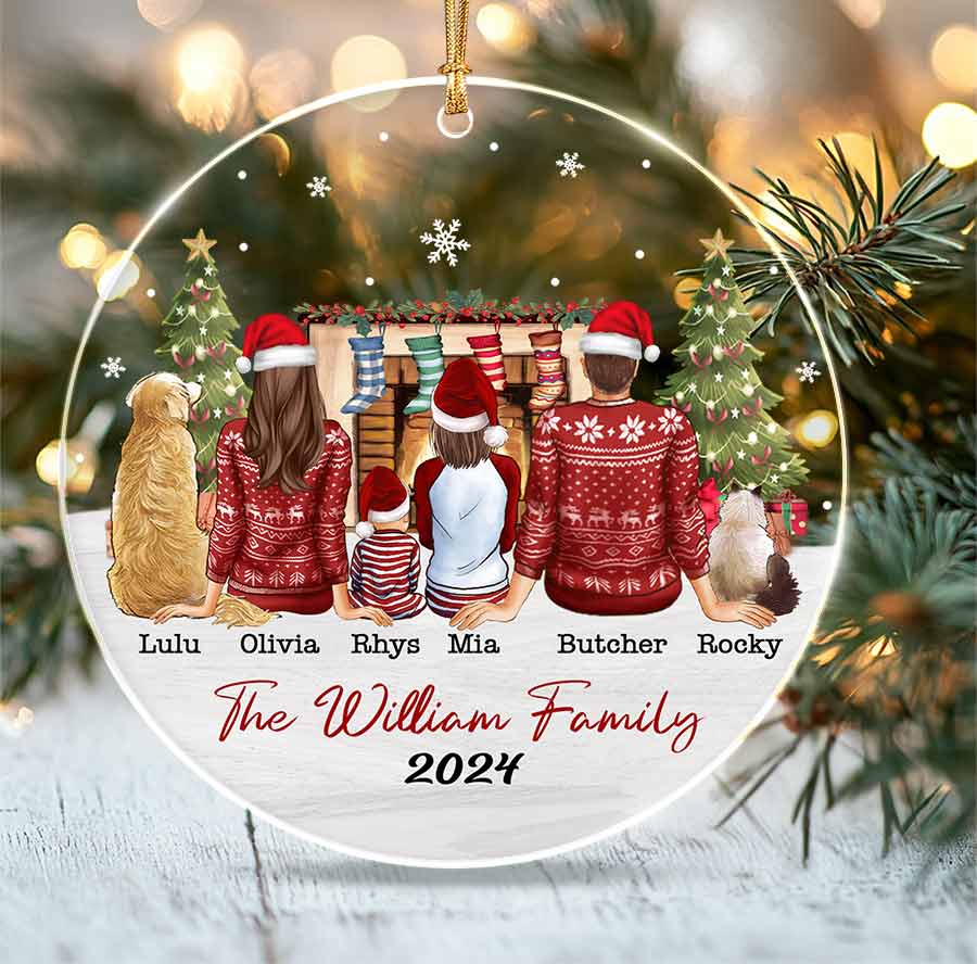 Family Ornaments with Pets
