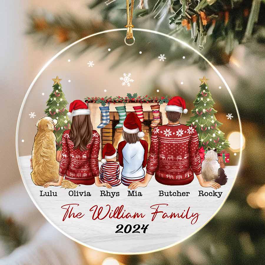 Family Ornaments with Pets