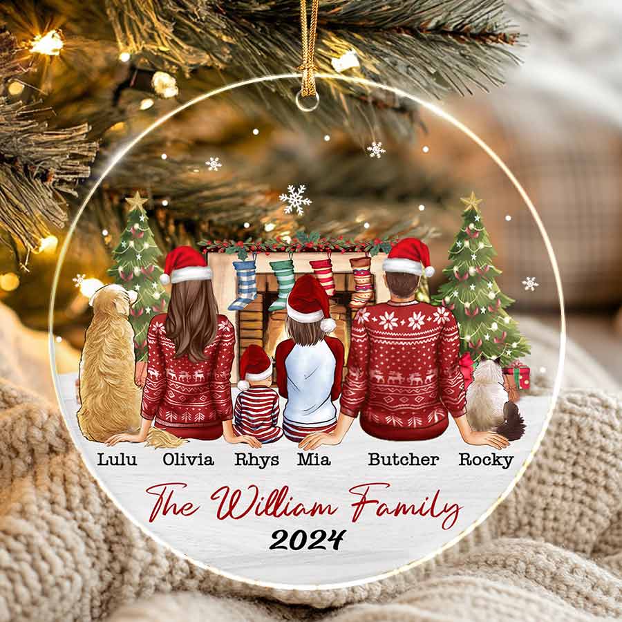 Family Ornaments with Pets