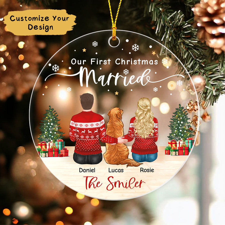 Custom First Christmas Married Ornament 2025, 1St Married Xmas Ornament