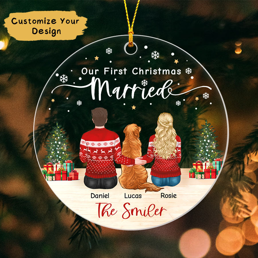 Custom First Christmas Married Ornament 2025, 1St Married Xmas Ornament