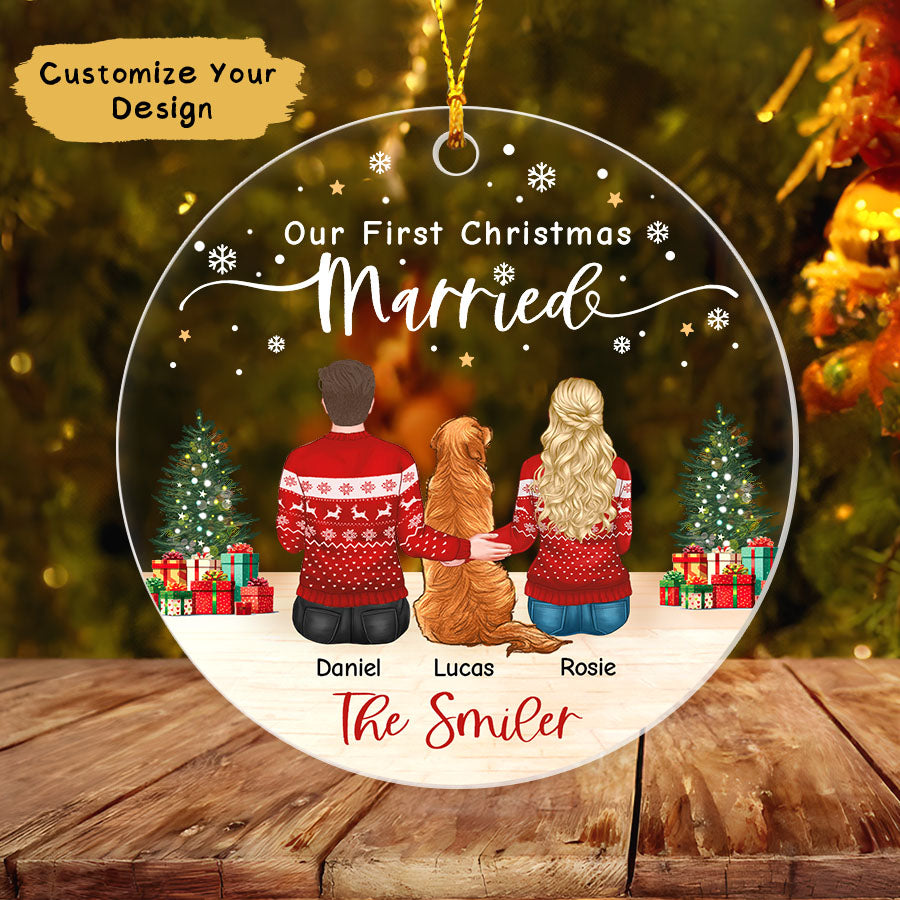 Custom First Christmas Married Ornament 2025, 1St Married Xmas Ornament