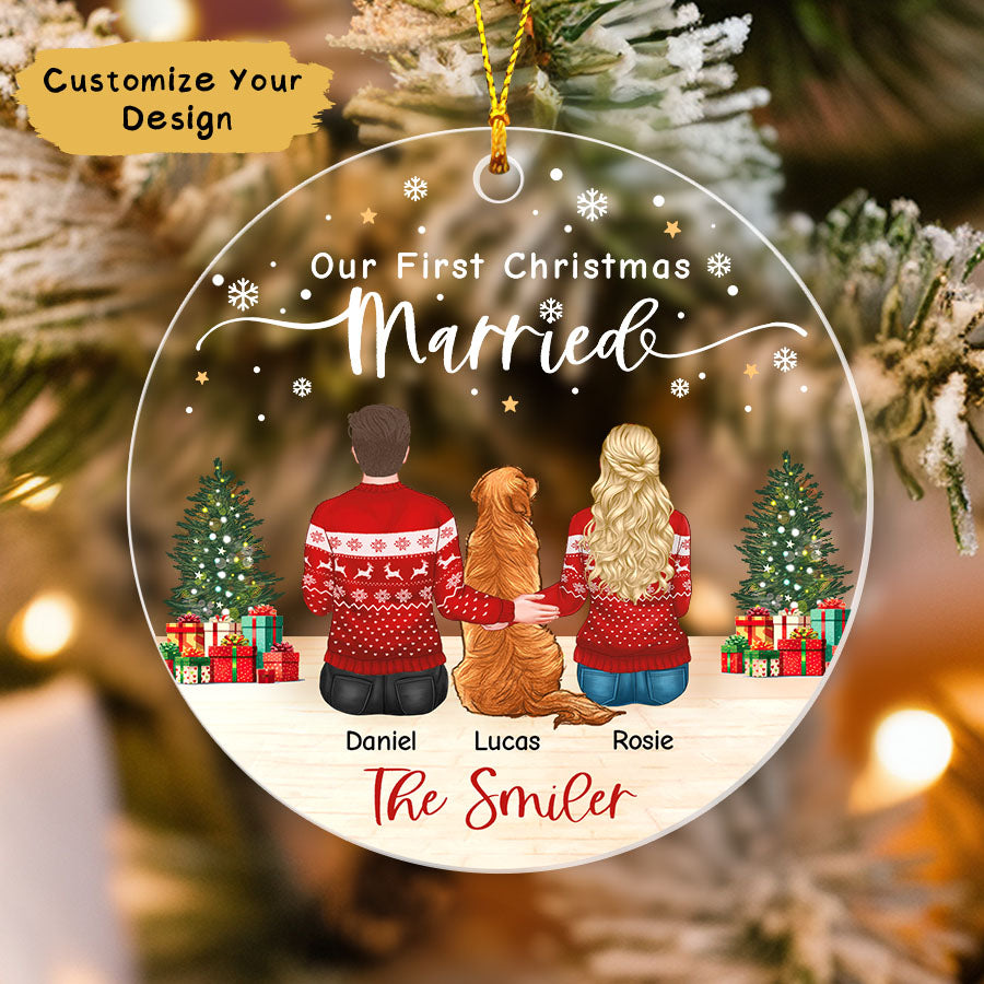 Custom First Christmas Married Ornament 2025, 1St Married Xmas Ornament