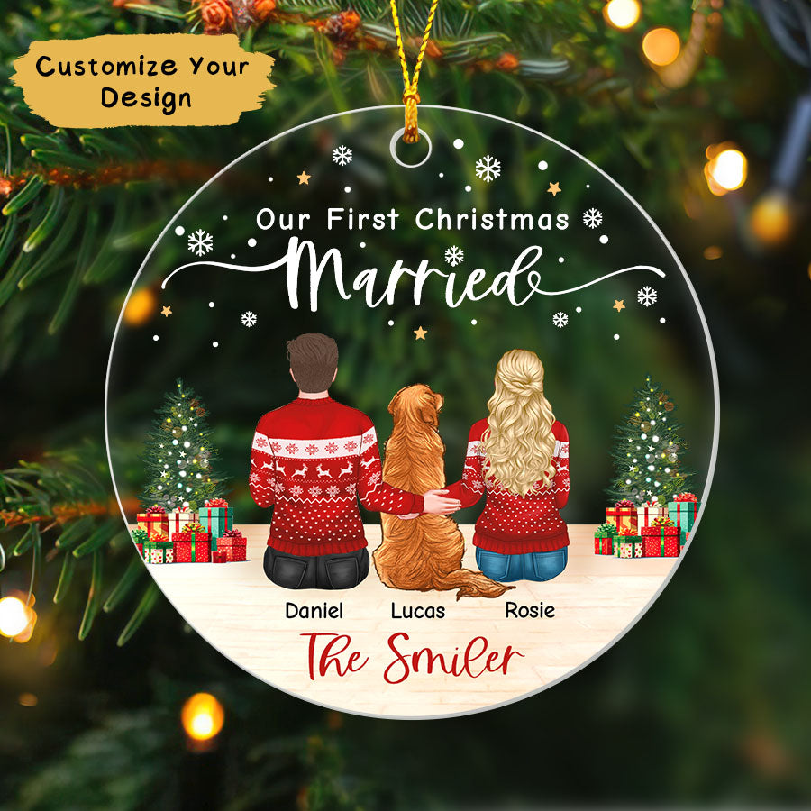 Custom First Christmas Married Ornament 2025, 1St Married Xmas Ornament