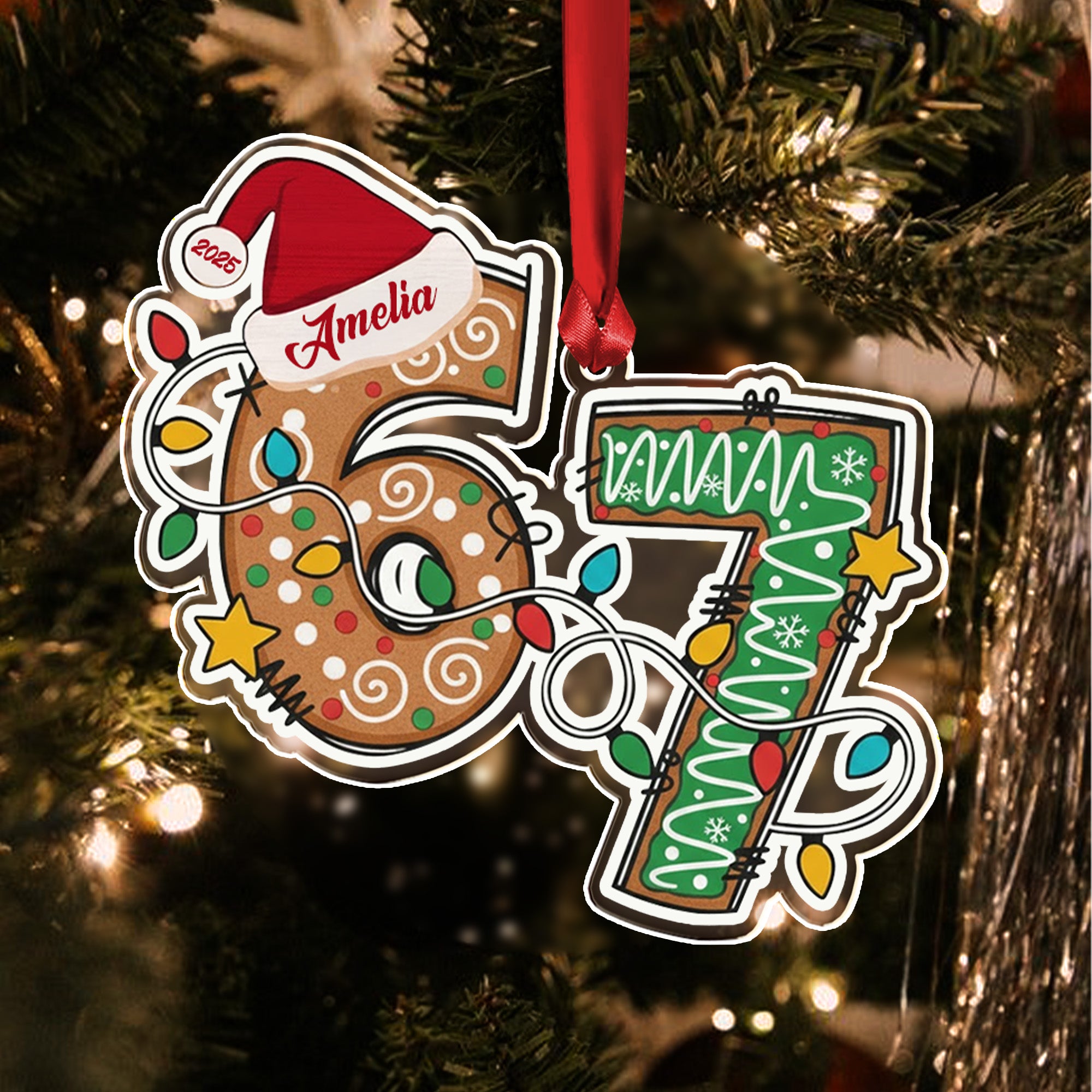 Custom Six Seven Ornament