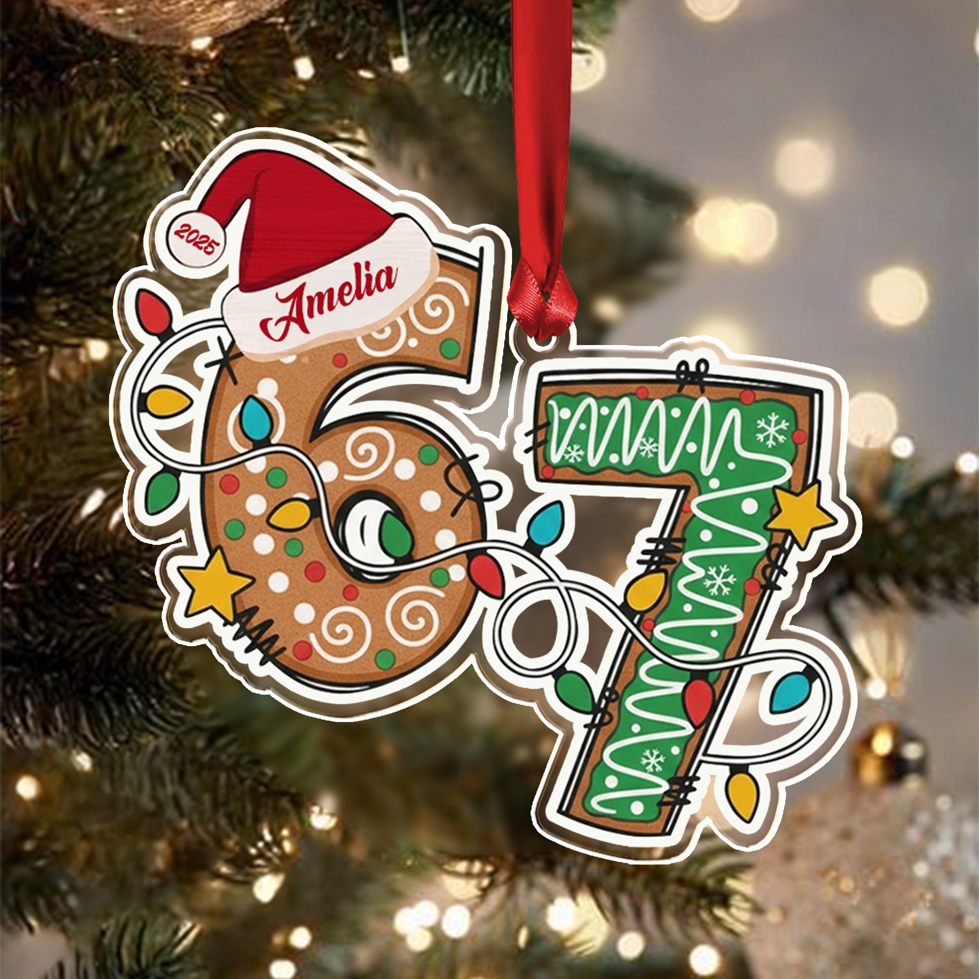 Custom Six Seven Ornament