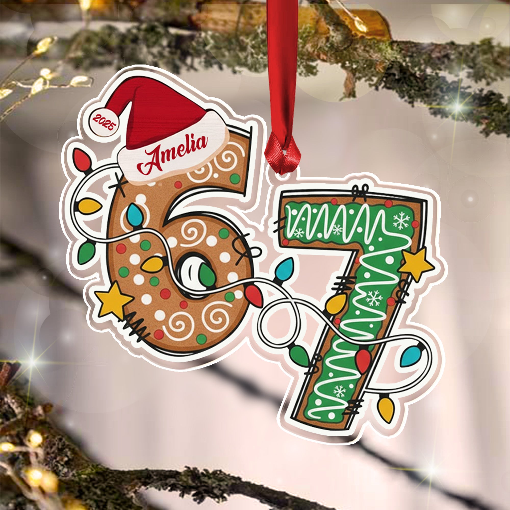 Custom Six Seven Ornament