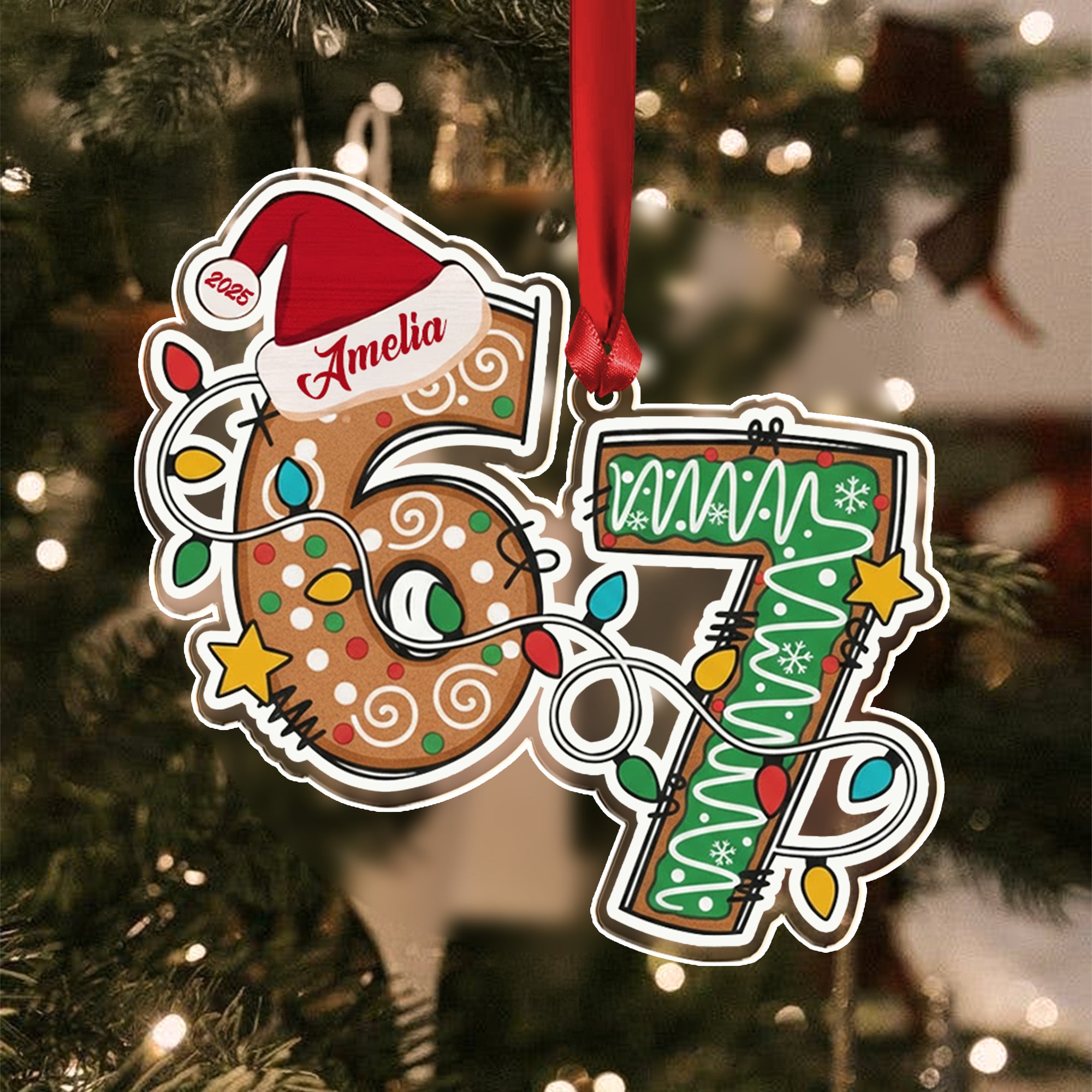 Custom Six Seven Ornament