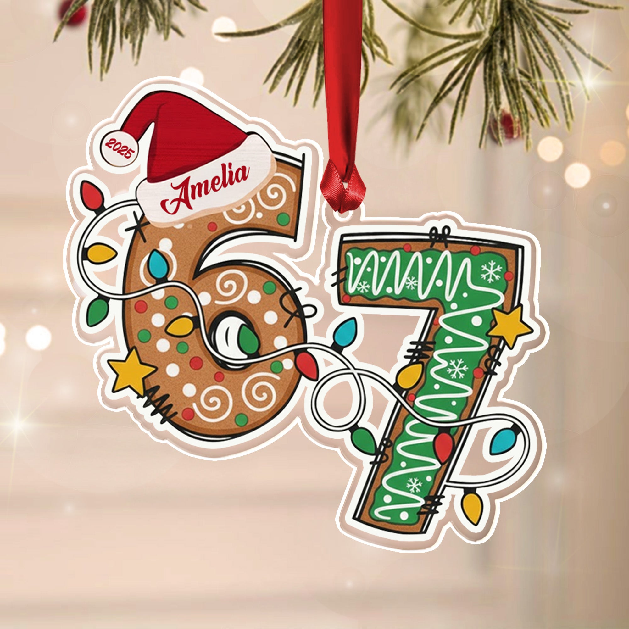 Custom Six Seven Ornament