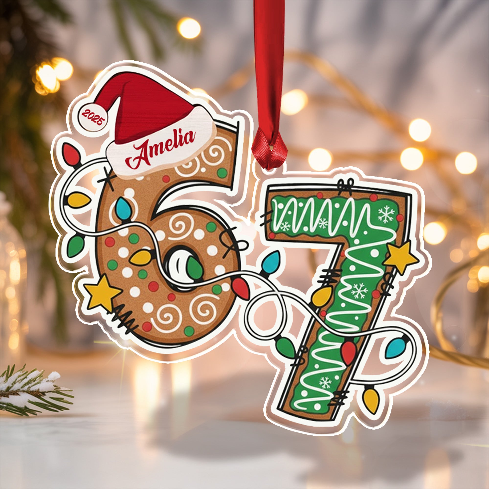 Custom Six Seven Ornament