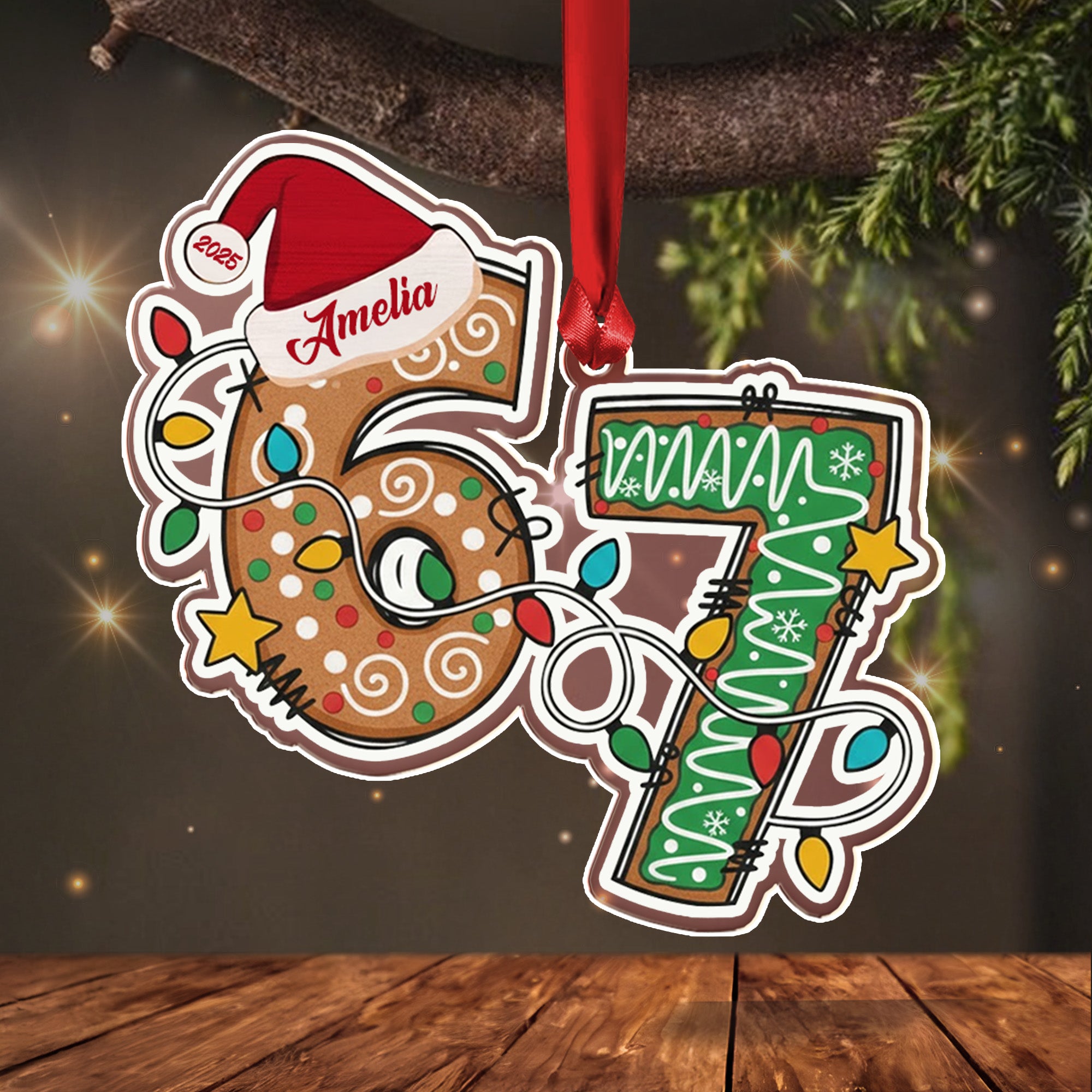 Custom Six Seven Ornament