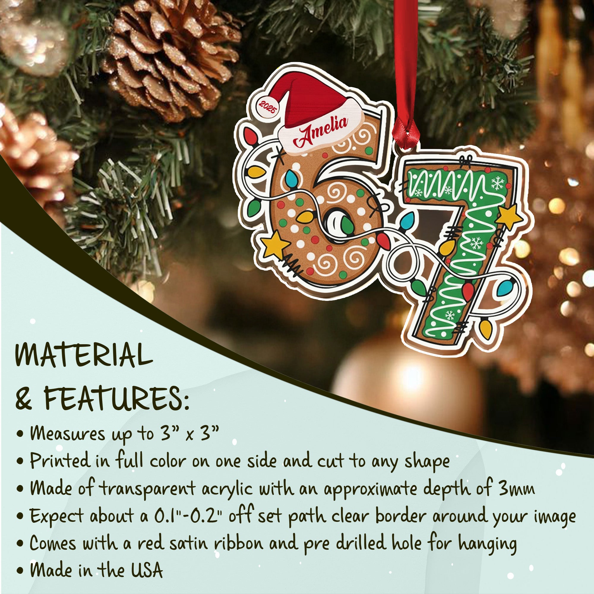 Custom Six Seven Ornament