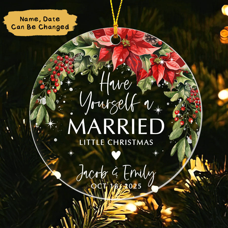 Custom First Christmas Married Ornament 2025