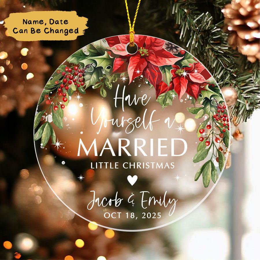 Custom First Christmas Married Ornament 2025