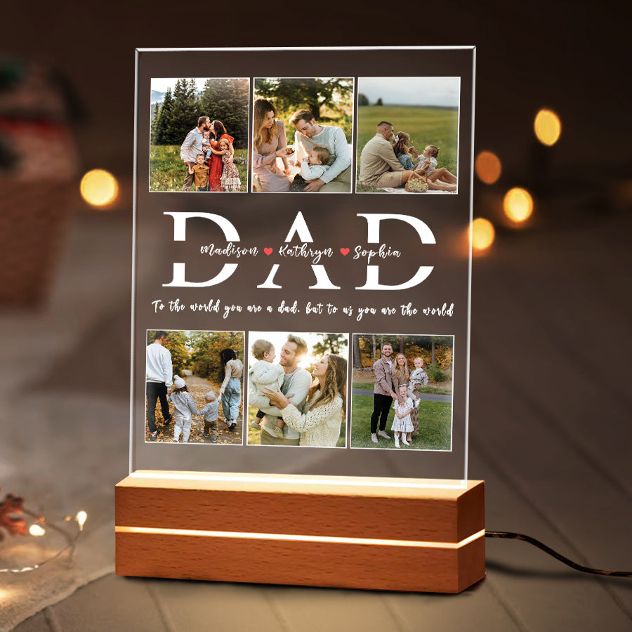 Dad Collage Photo Night Light