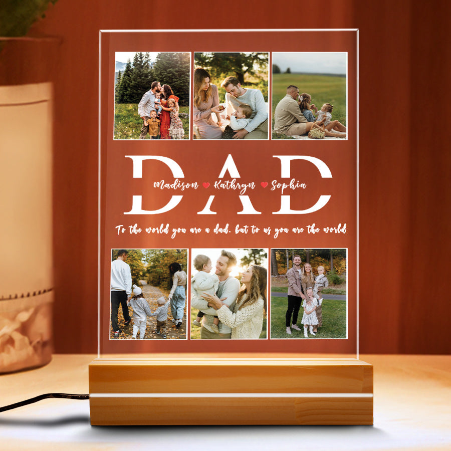 Dad Collage Photo Night Light