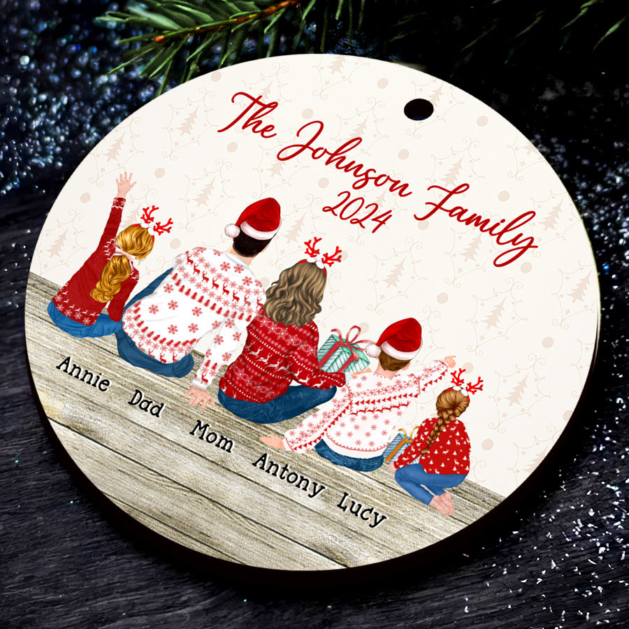 Custom Family Ornament with Dog