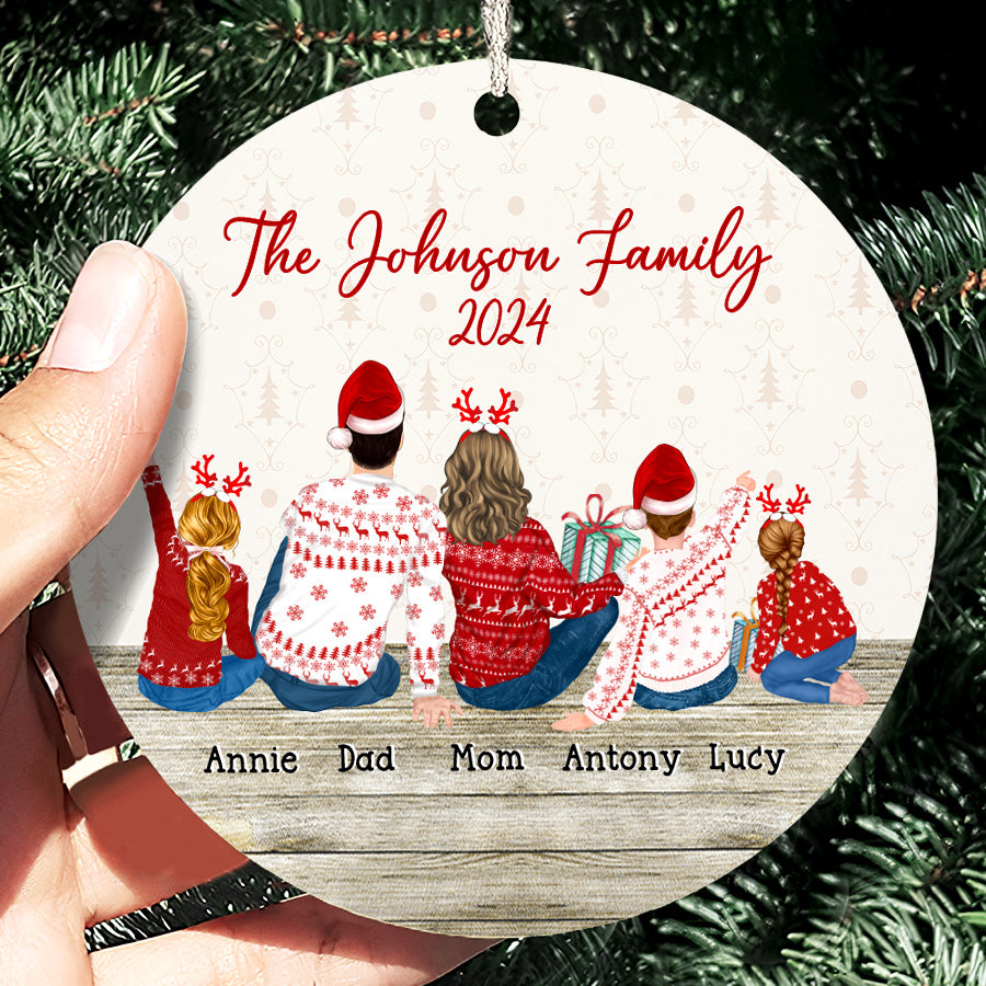 Custom Family Ornament with Dog