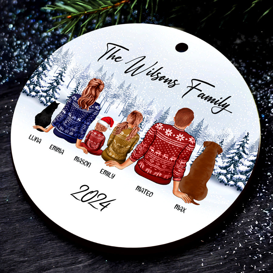 Christmas Ornament Family with Dog