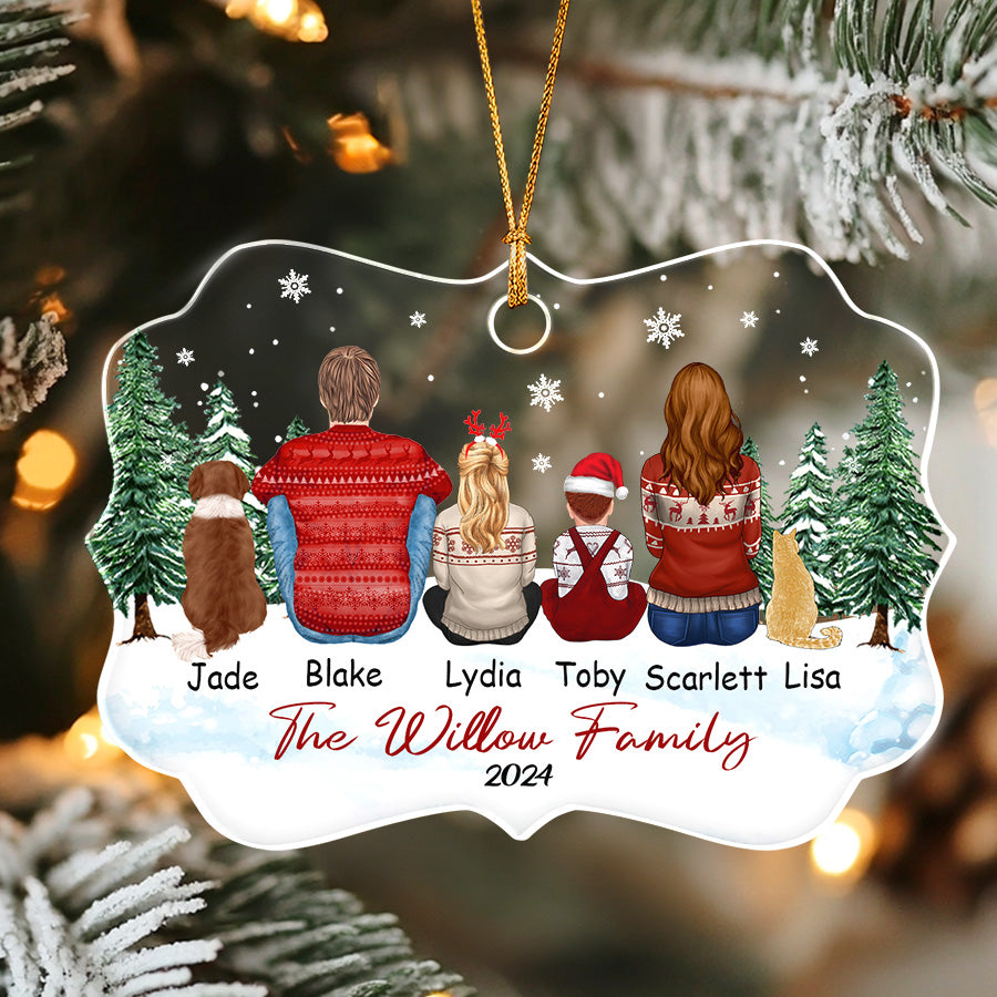 Family Ornament with Dog