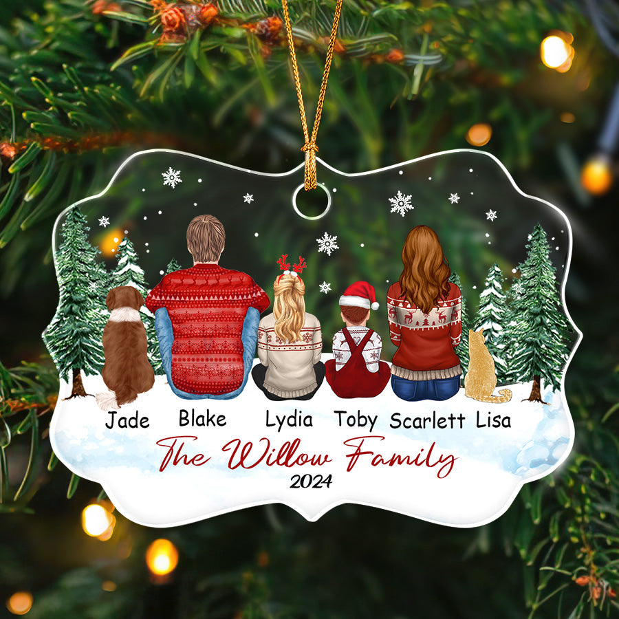Family Ornament with Dog