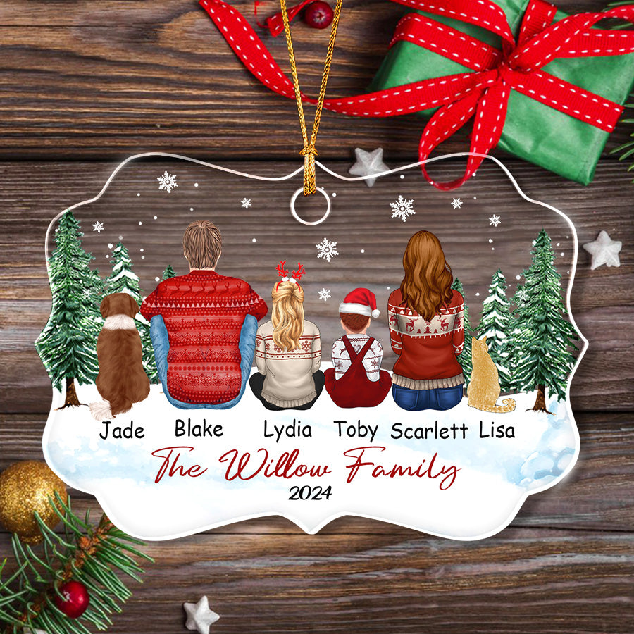 Family Ornament with Dog