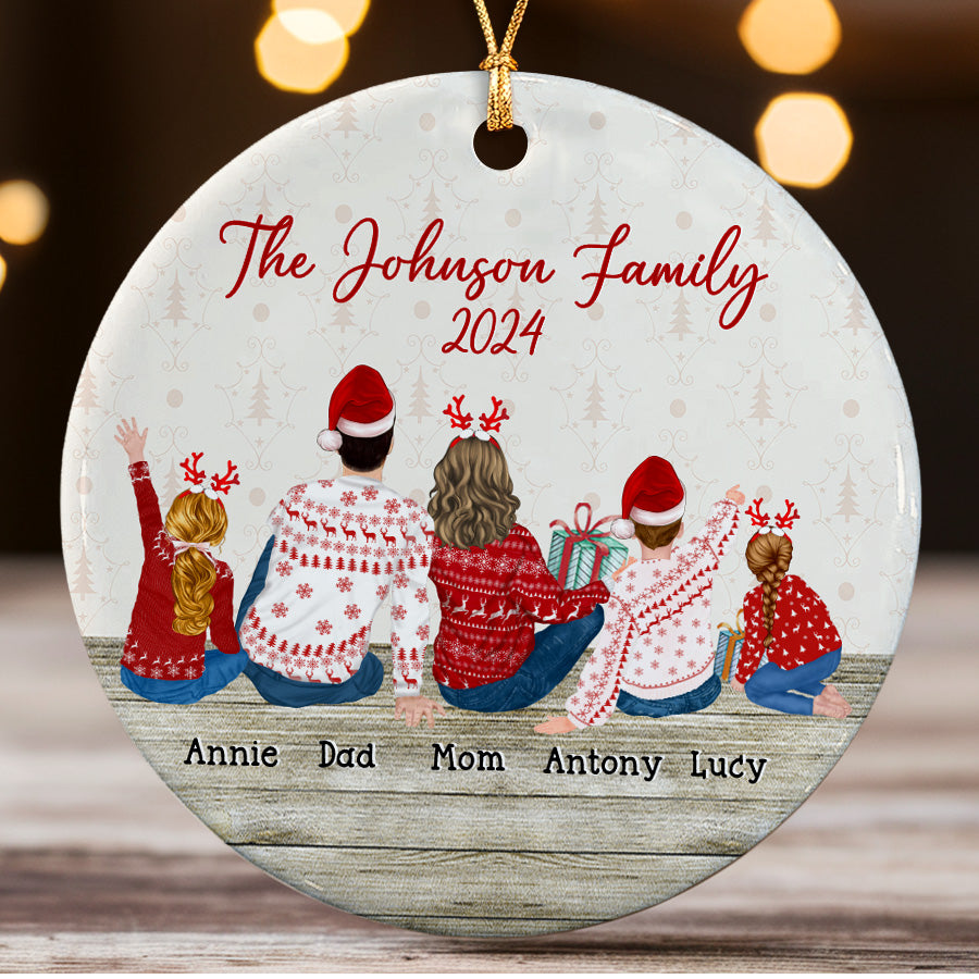 Custom Family Ornament with Dog