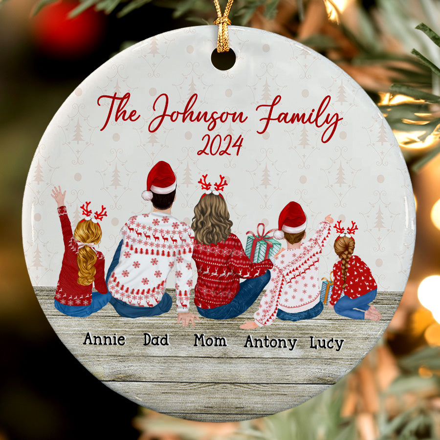 Custom Family Ornament with Dog