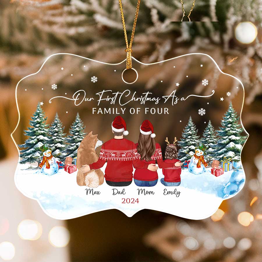 Family Ornament with Dog