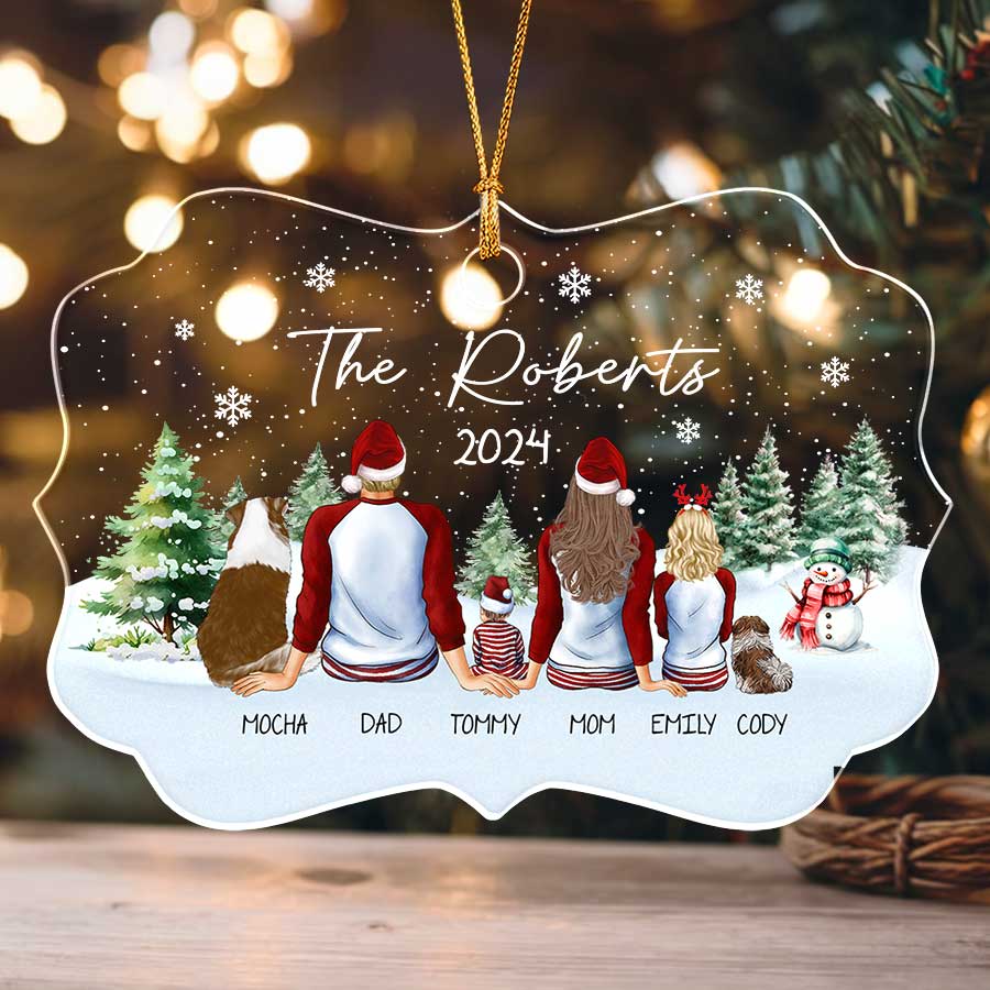 Personalized Family Ornament with Dog