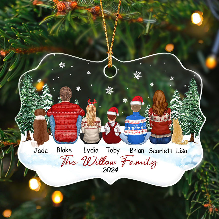 Christmas Ornament Family with Dog