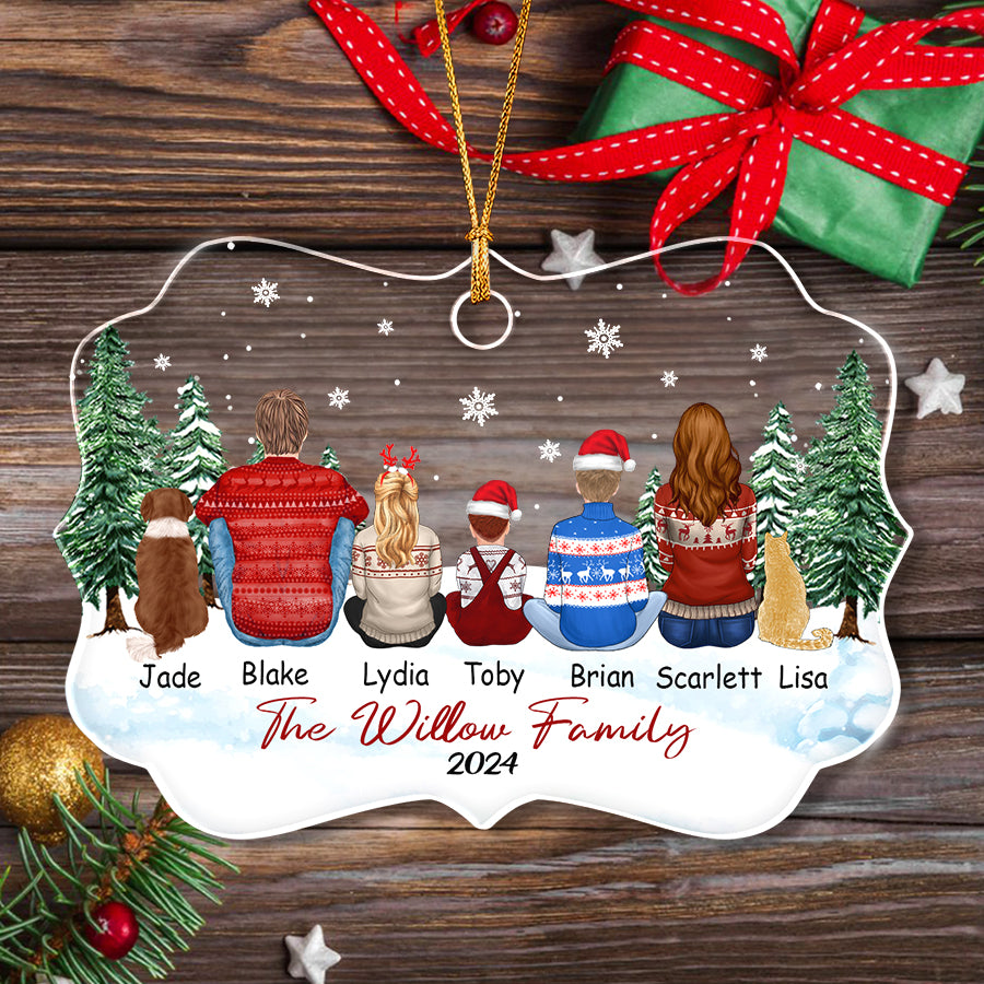 Christmas Ornament Family with Dog