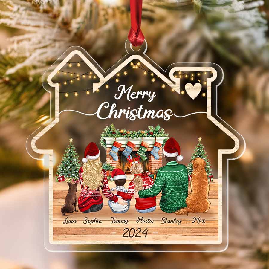Personalized Family Christmas Ornaments with Pets