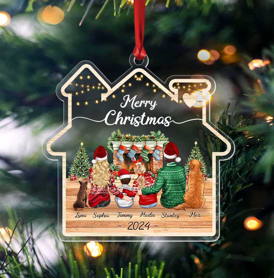 Personalized Family Christmas Ornaments with Pets