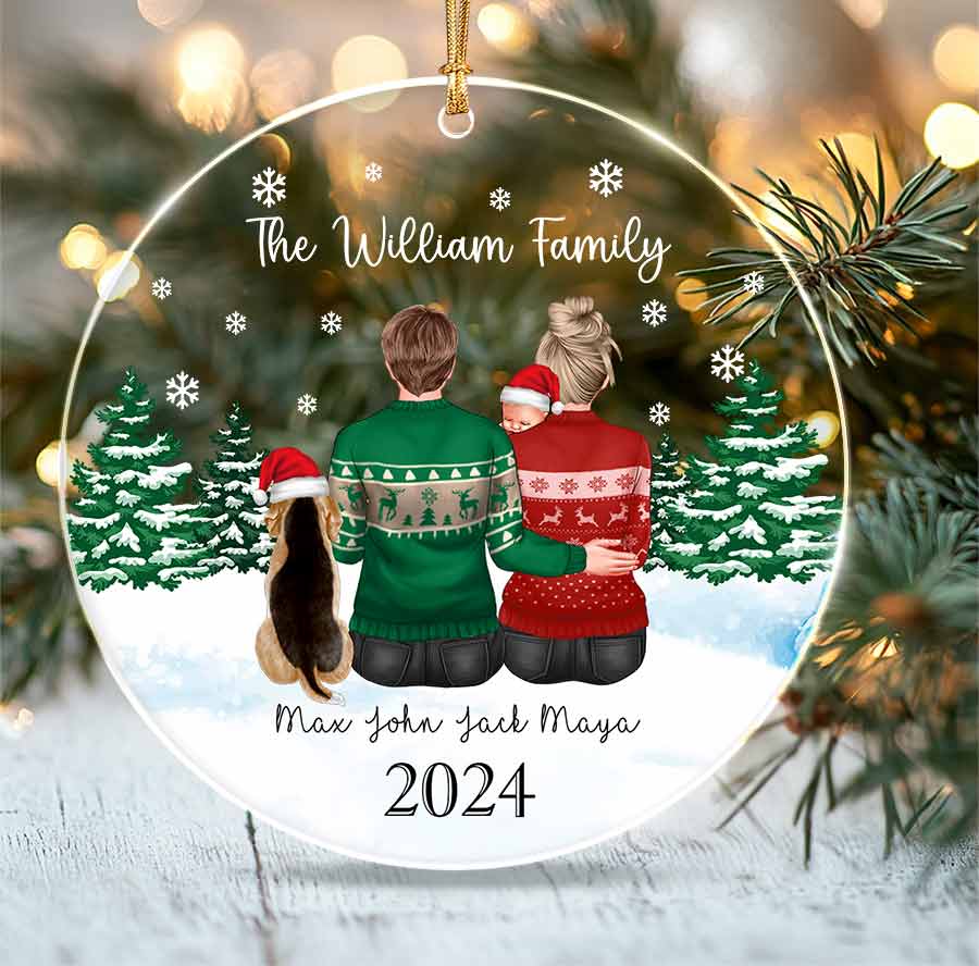 Personalized Family Ornaments with Pets